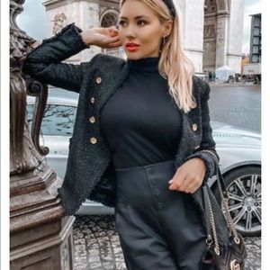 New Zara Tweed Jacket with Buttons